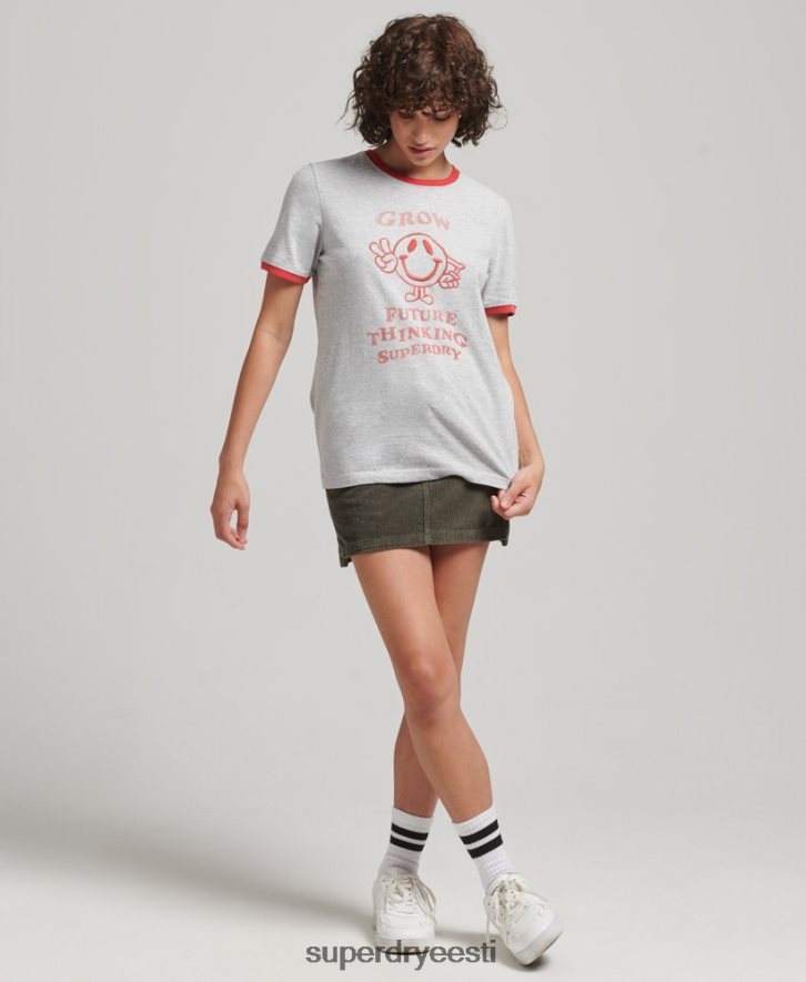 Superdry naised taaskasutatud ringeri t-särk B2LT46254 Riietus hall