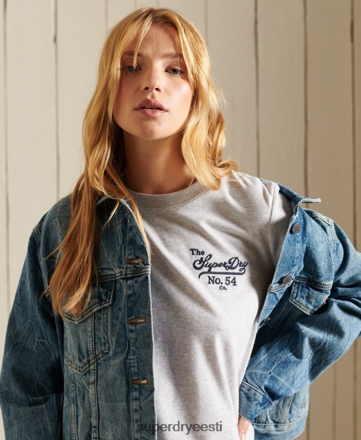 Superdry naised uhkus käsitöö t-särgi üle B2LT46243 Riietus helehall