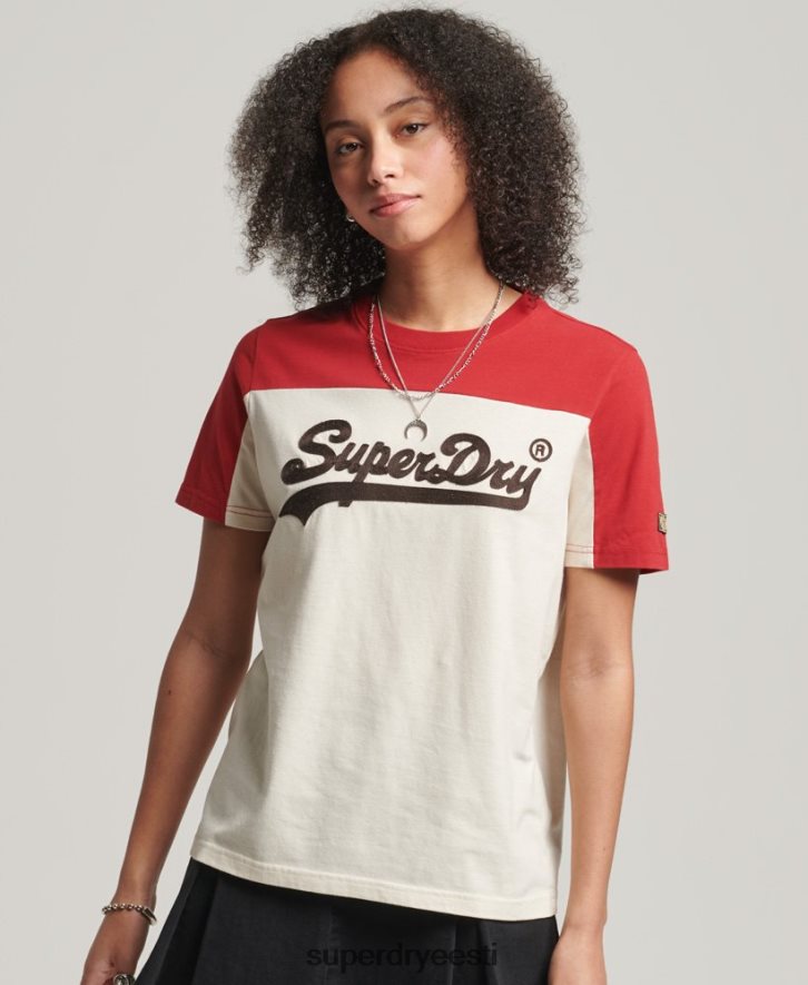 Superdry naised vanaaegse logoga kollegiaalne t-särk B2LT42755 Riietus beež