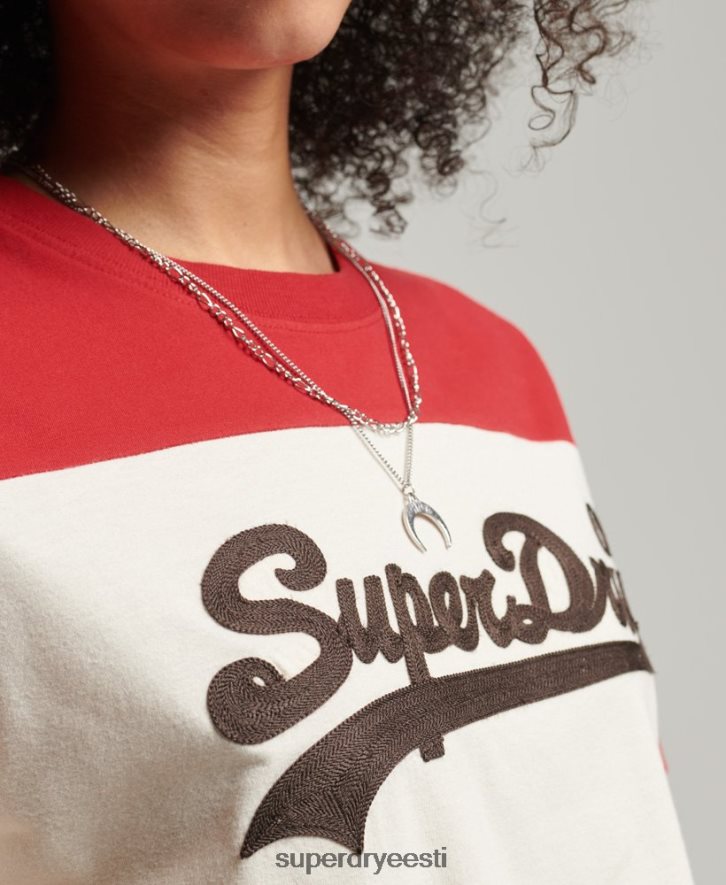 Superdry naised vanaaegse logoga kollegiaalne t-särk B2LT42755 Riietus beež