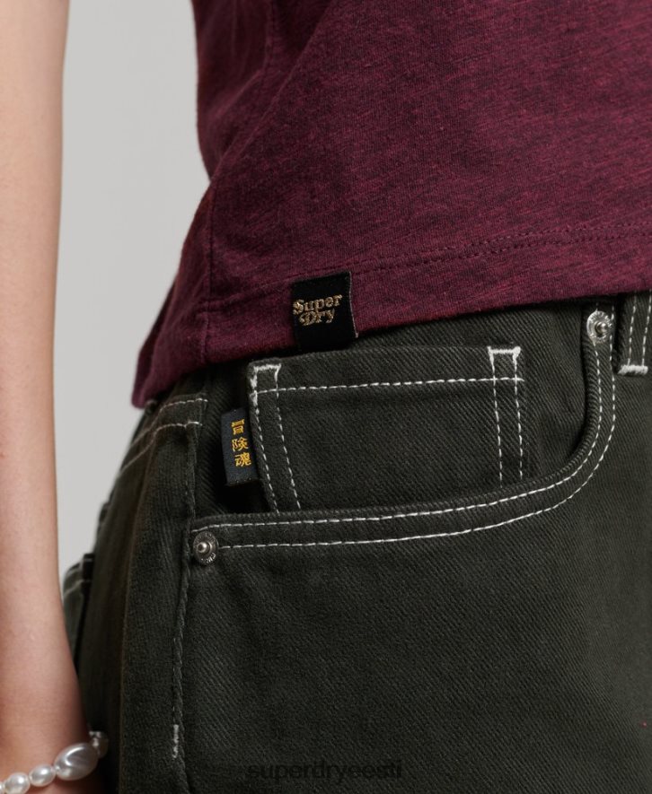 Superdry naised vintage 70ndate kitsas t-särk B2LT42626 Riietus punane