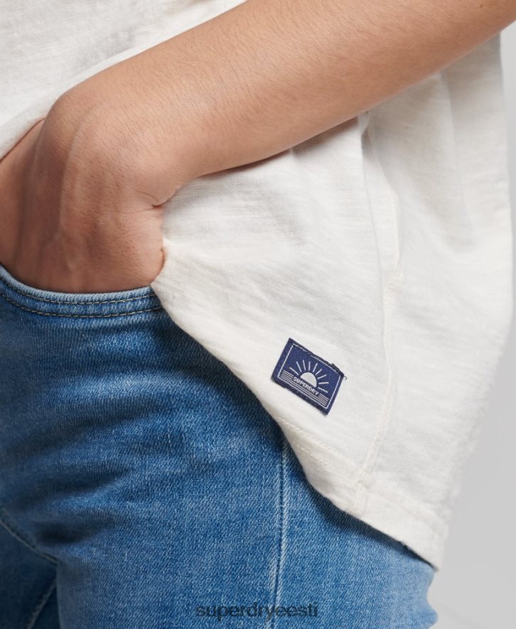 Superdry naised vintage Cali triibuline T-särk B2LT46191 Riietus valge