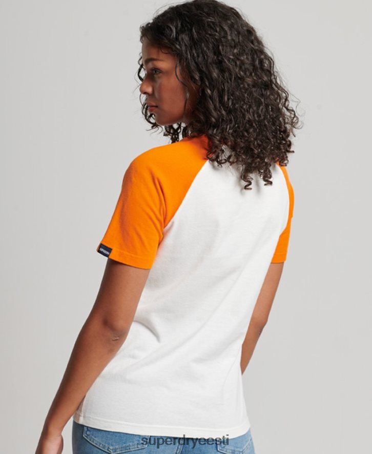 Superdry naised vintage cooper klassikaline raglaani T-särk B2LT42783 Riietus oranž