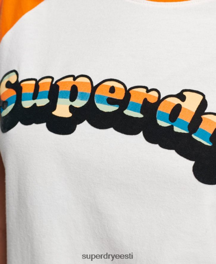 Superdry naised vintage cooper klassikaline raglaani T-särk B2LT42783 Riietus oranž