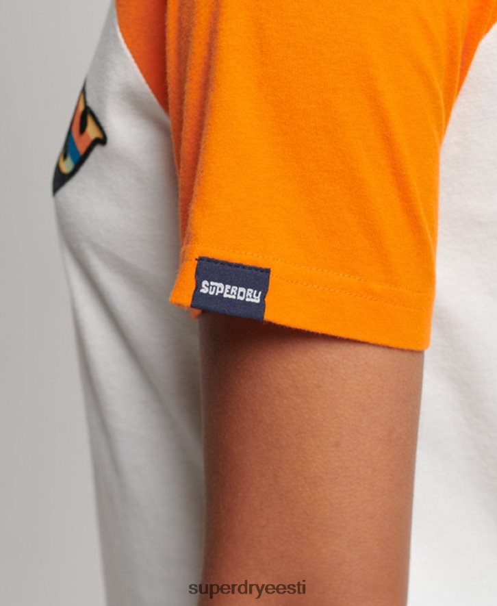 Superdry naised vintage cooper klassikaline raglaani T-särk B2LT42783 Riietus oranž