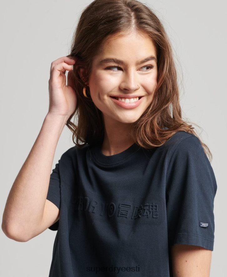 Superdry naised vintage ettevõtte logoga marli t-särk B2LT42785 Riietus tumehall