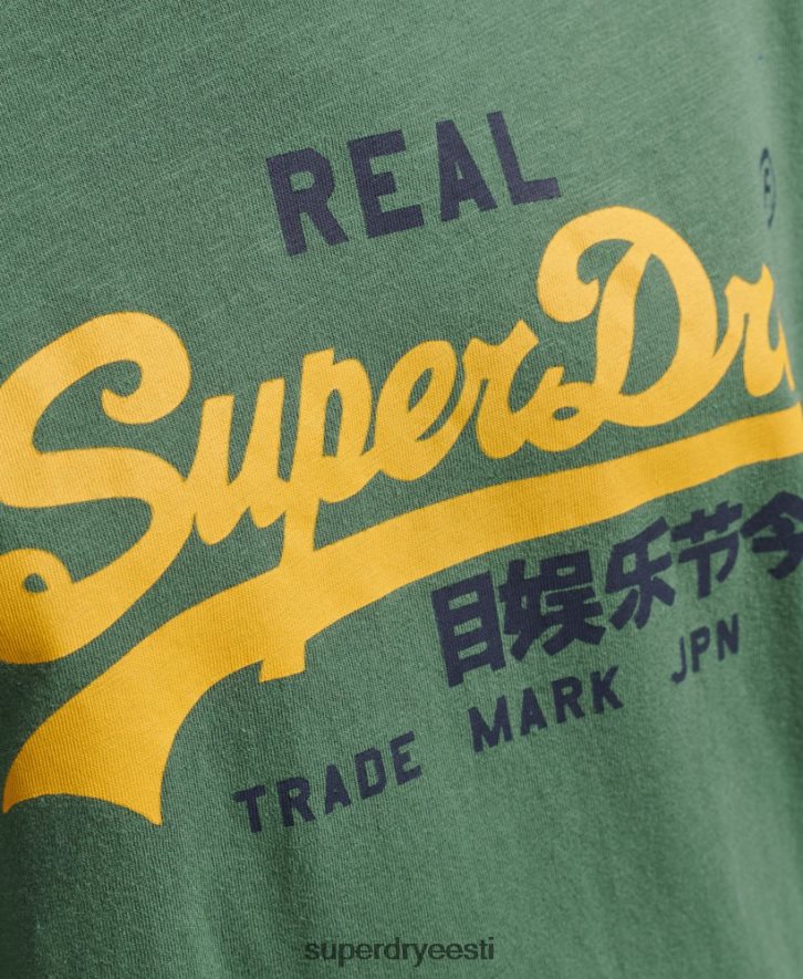 Superdry naised vintage logo Heritage pikkade varrukatega topp B2LT43045 Riietus roheline