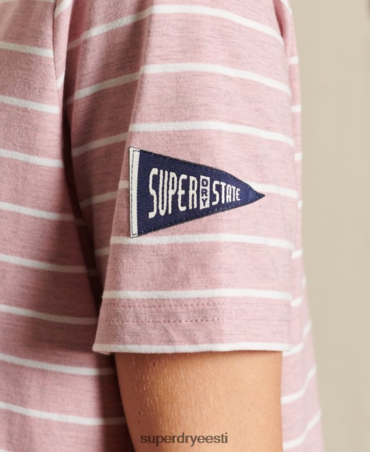 Superdry naised vintage logo allikas triibuline t-särk B2LT42804 Riietus roosa