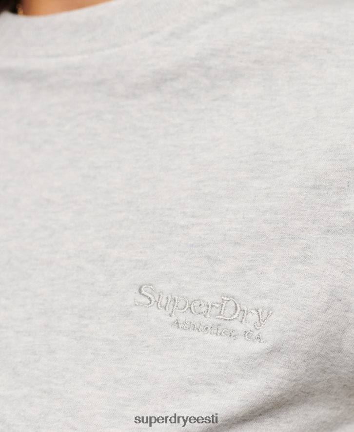 Superdry naised vintage logo korgiga varrukatega T-särk B2LT42617 Riietus helehall