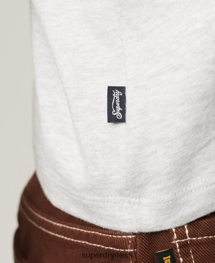 Superdry naised vintage logo korgiga varrukatega T-särk B2LT42617 Riietus helehall