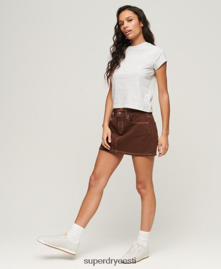 Superdry naised vintage logo korgiga varrukatega T-särk B2LT42617 Riietus helehall