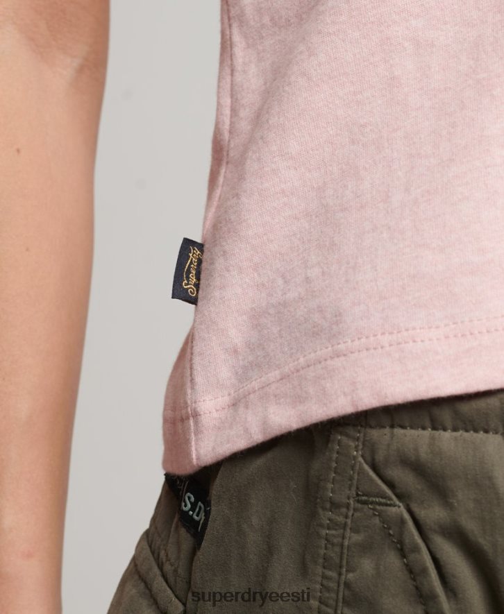 Superdry naised vintage logo korgiga varrukatega T-särk B2LT42645 Riietus roosa