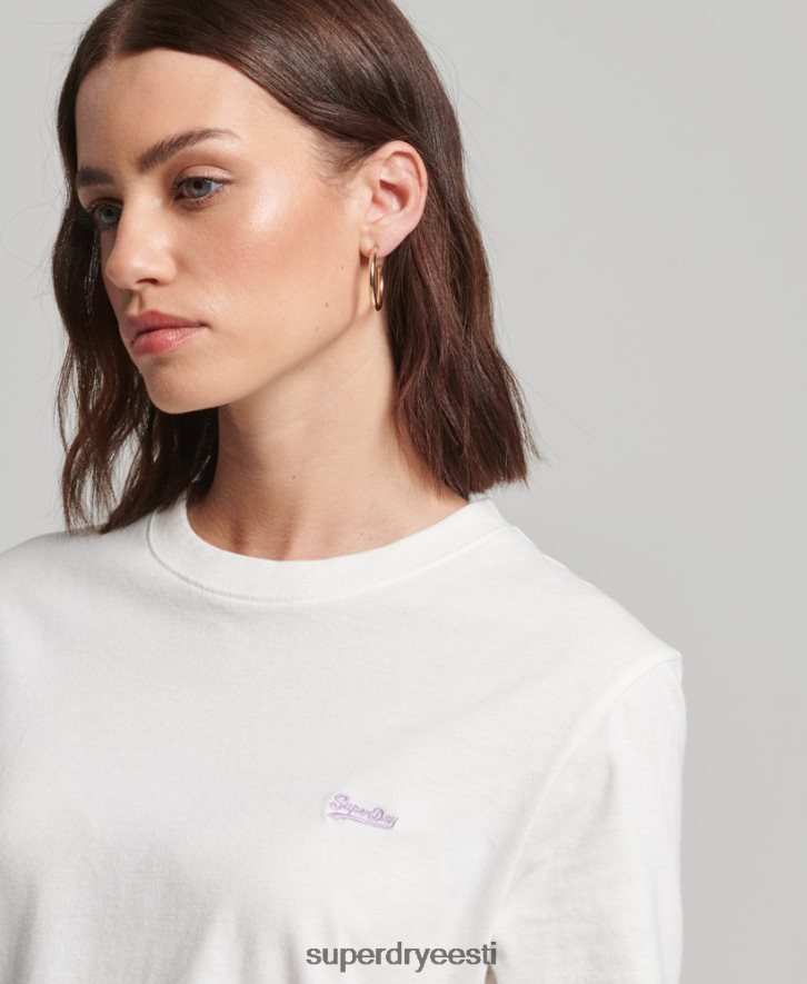 Superdry naised vintage logoga tikitud T-särk B2LT42130 Riietus valge