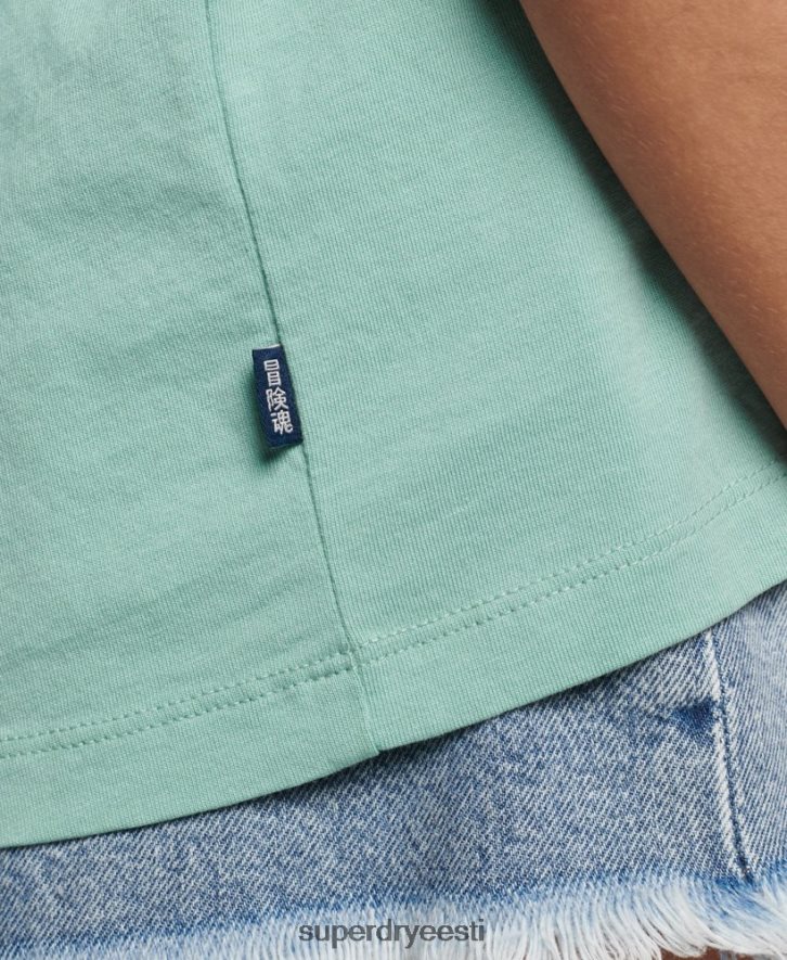 Superdry naised vintage logoga tikitud T-särk B2LT42246 Riietus helesinine
