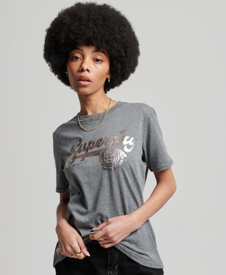 Superdry naised vintage skripti stiilis kolledži T-särk B2LT46258 Riietus hall