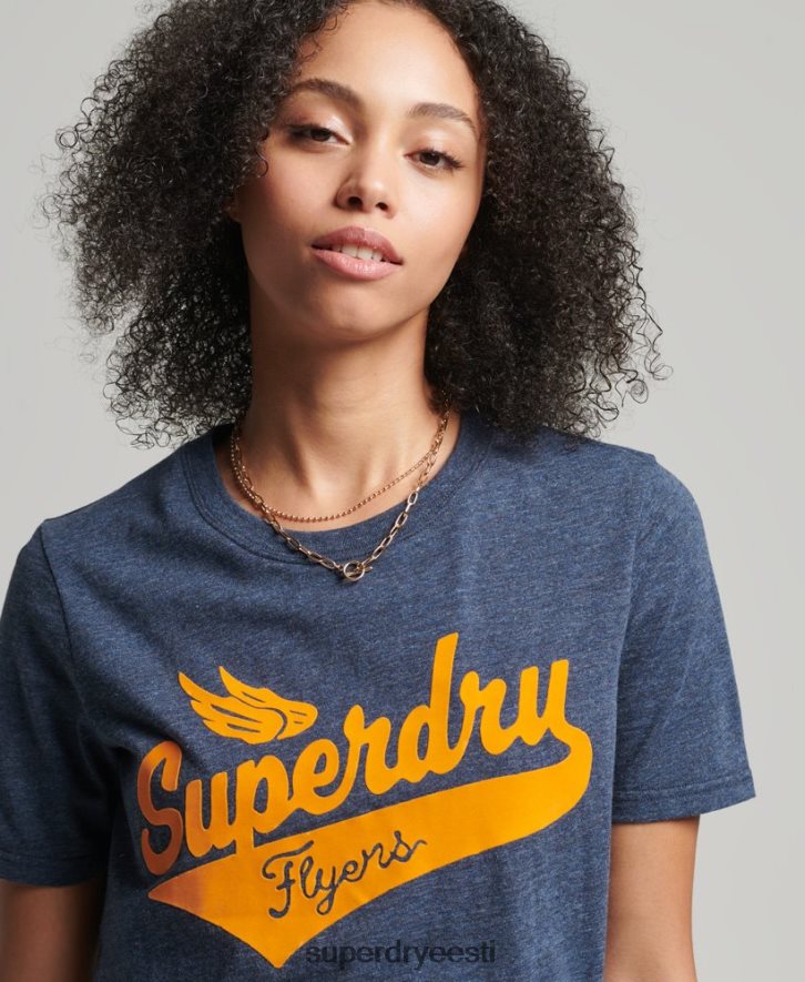 Superdry naised vintage skripti stiilis kolledži T-särk B2LT46283 Riietus merevägi