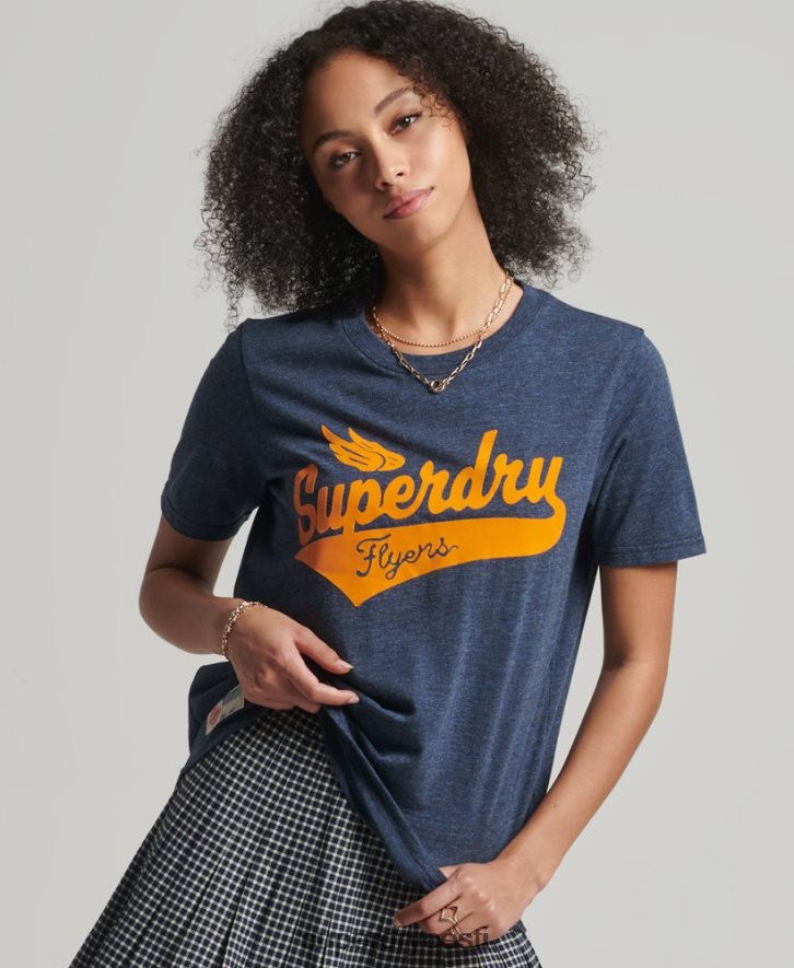 Superdry naised vintage skripti stiilis kolledži T-särk B2LT46283 Riietus merevägi