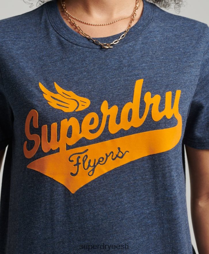 Superdry naised vintage skripti stiilis kolledži T-särk B2LT46283 Riietus merevägi