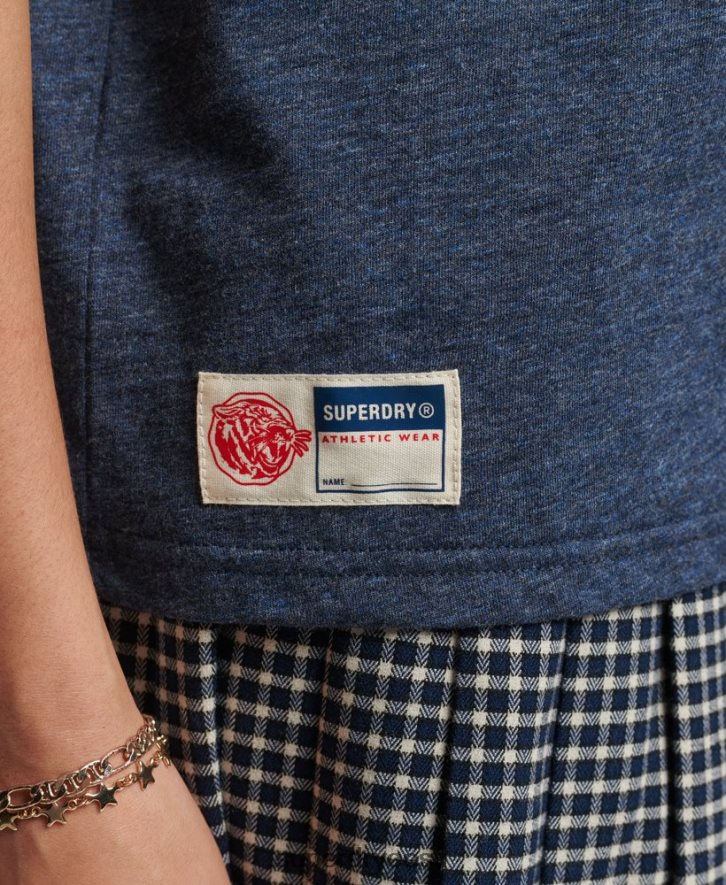 Superdry naised vintage skripti stiilis kolledži T-särk B2LT46283 Riietus merevägi