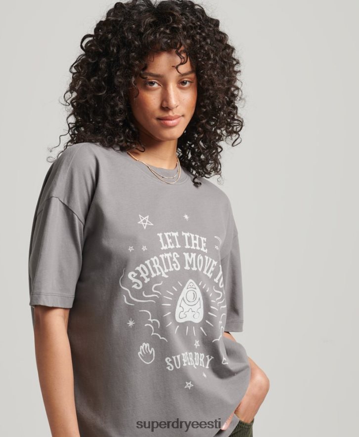 Superdry naised vintage taevalik t-särk B2LT42740 Riietus helehall