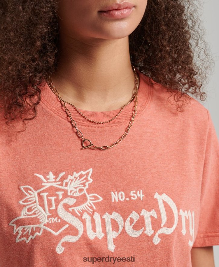 Superdry naised vintage uhkus käsitöö T-särgi üle B2LT42725 Riietus korallid