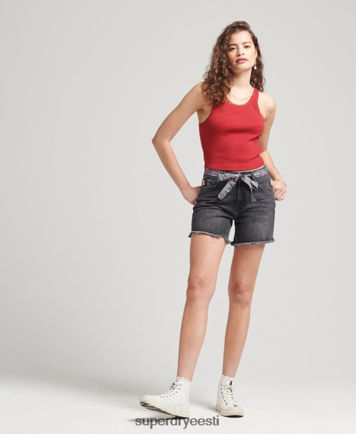 Superdry naised orgaanilisest puuvillast vintage pitsiga vest B2LT43049 Riietus punane