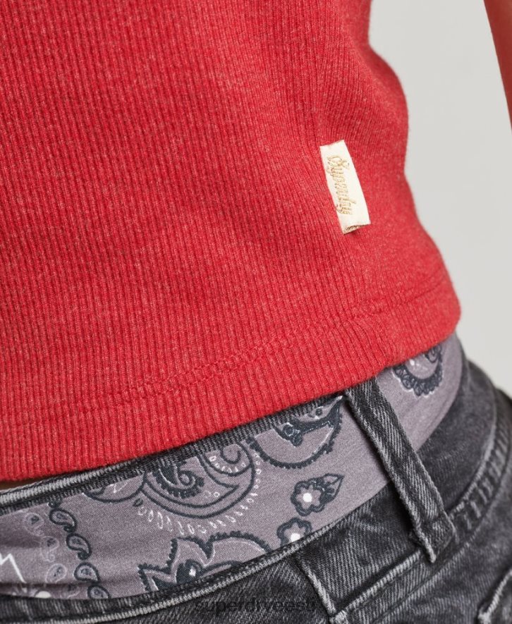 Superdry naised orgaanilisest puuvillast vintage pitsiga vest B2LT43049 Riietus punane