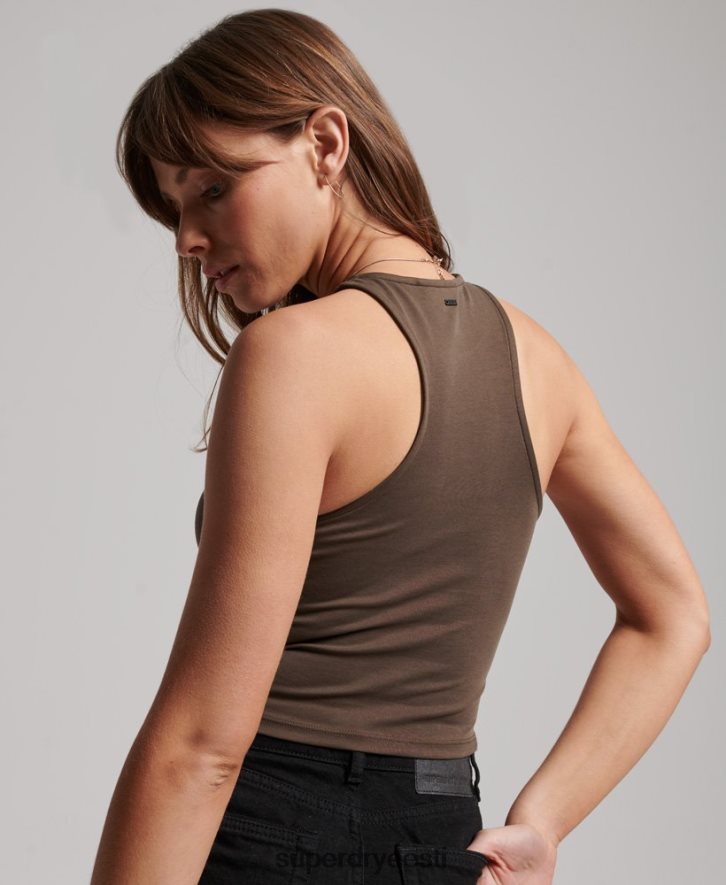 Superdry naised studios jersey võidusõitja tank top B2LT42983 Riietus pruun