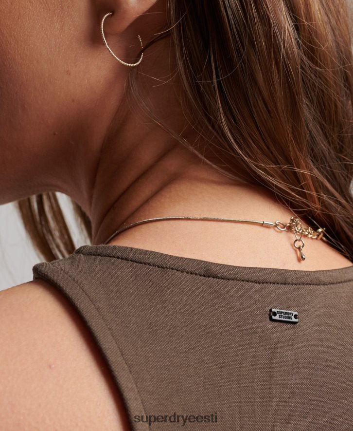 Superdry naised studios jersey võidusõitja tank top B2LT42983 Riietus pruun