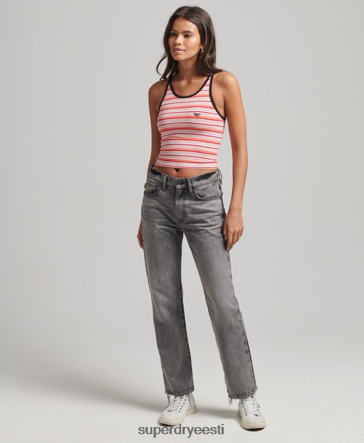 Superdry naised vintage cali triibuline vest B2LT42957 Riietus korallid