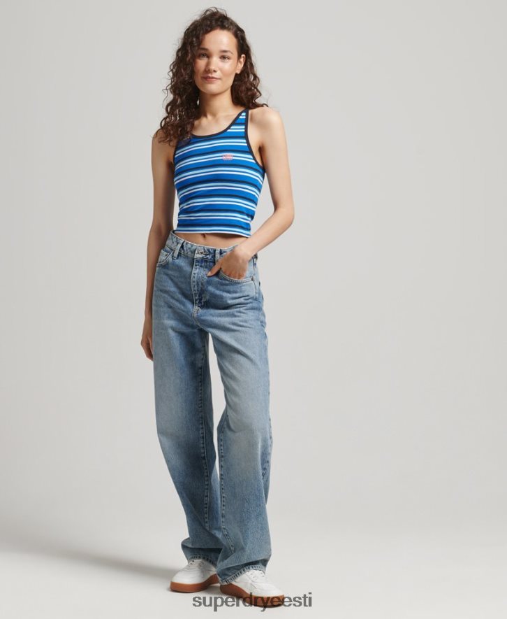 Superdry naised vintage cali triibuline vest B2LT42986 Riietus helesinine