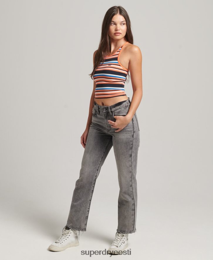 Superdry naised vintage cali triibuline vest B2LT46586 Riietus oranž