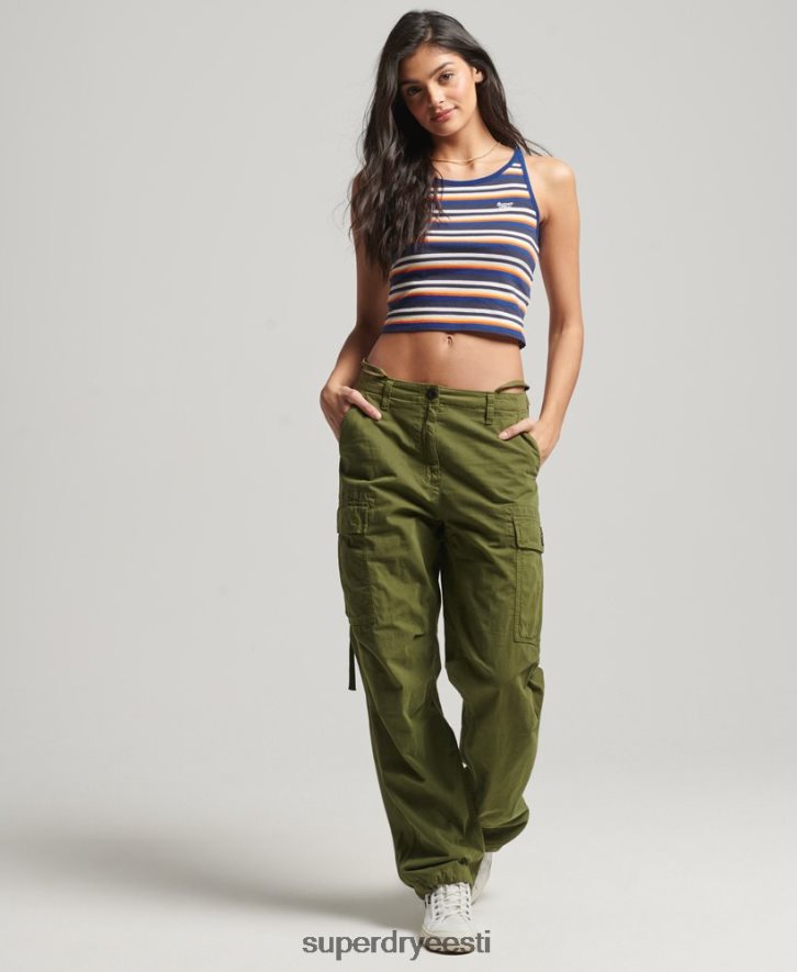 Superdry naised vintage triibuline surfipaagi top B2LT42958 Riietus sinine