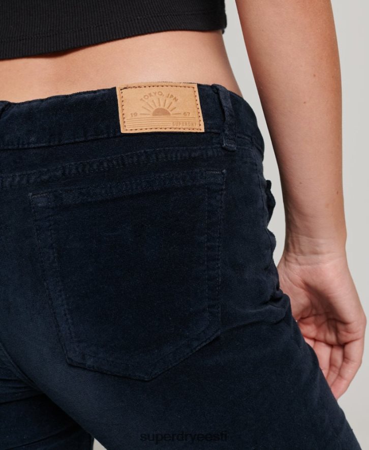 Superdry naised madala tõusuga velvet flare teksad B2LT42572 Riietus merevägi