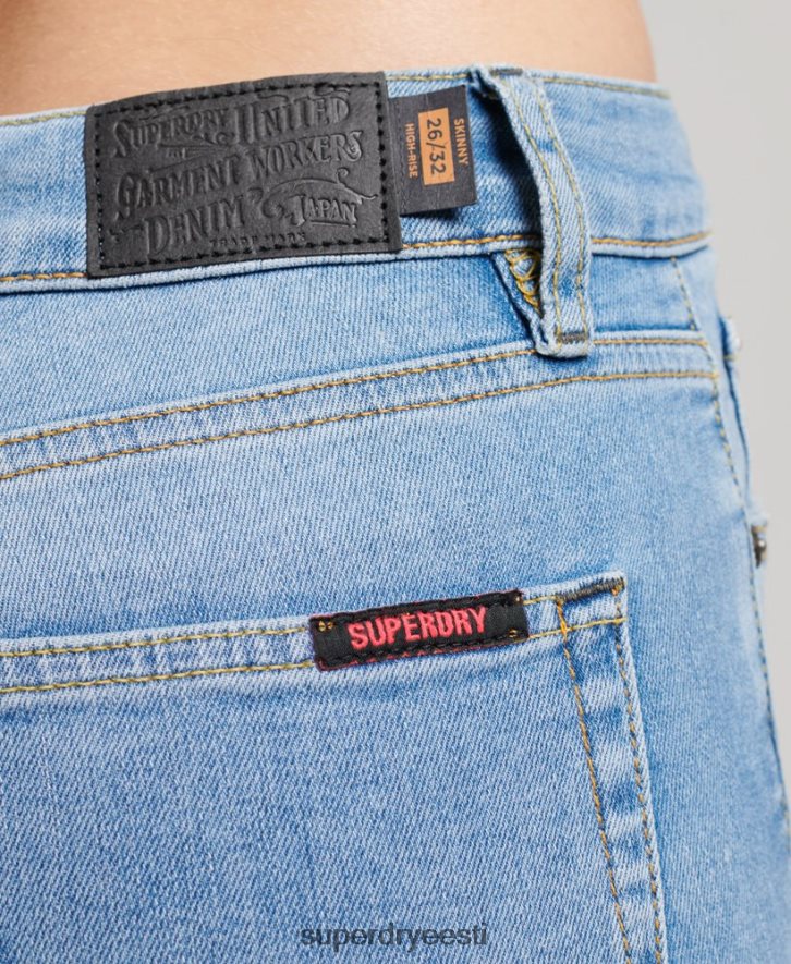 Superdry naised orgaanilisest puuvillast kõrge tõusuga kitsad teksapüksid B2LT43878 Riietus helesinine