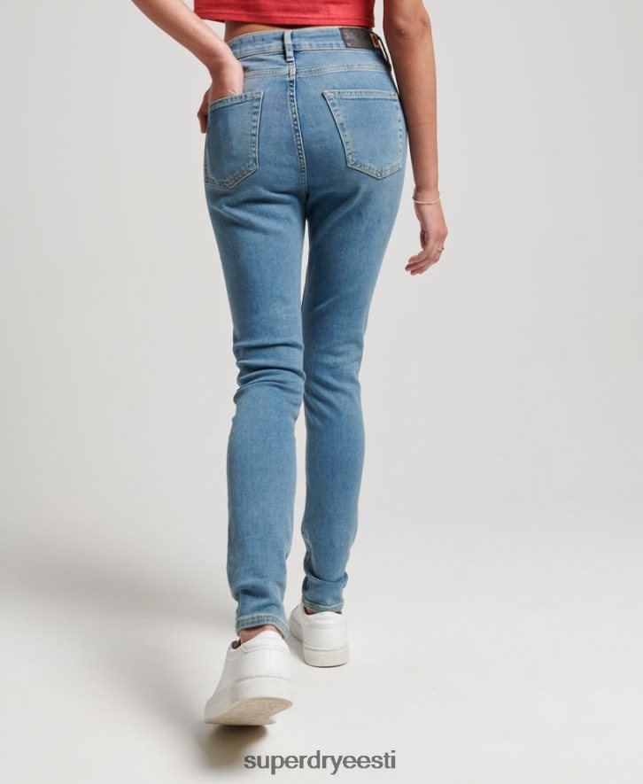 Superdry naised orgaanilisest puuvillast kõrge tõusuga kitsad teksapüksid B2LT43880 Riietus sinine