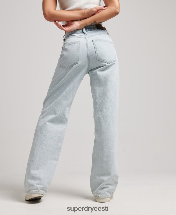 Superdry naised orgaanilisest puuvillast laia säärega teksad B2LT43871 Riietus helesinine