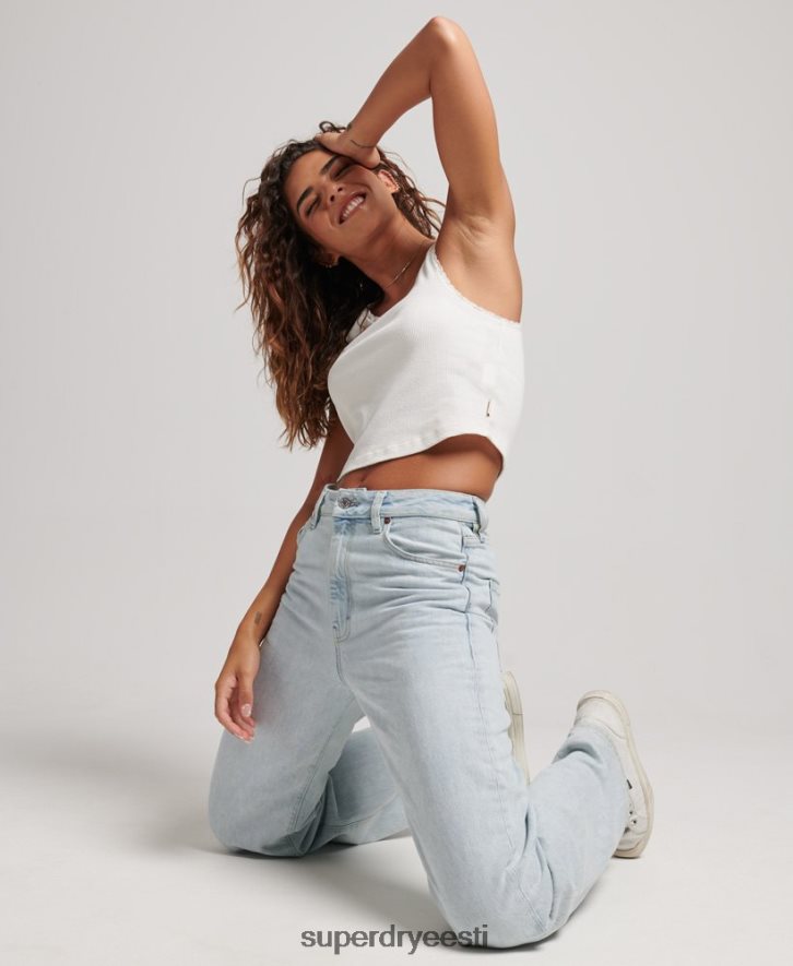 Superdry naised orgaanilisest puuvillast laia säärega teksad B2LT43871 Riietus helesinine