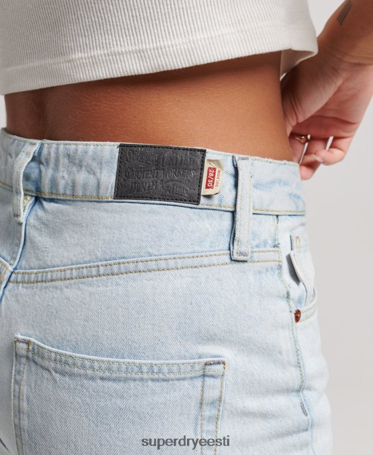 Superdry naised orgaanilisest puuvillast laia säärega teksad B2LT43871 Riietus helesinine