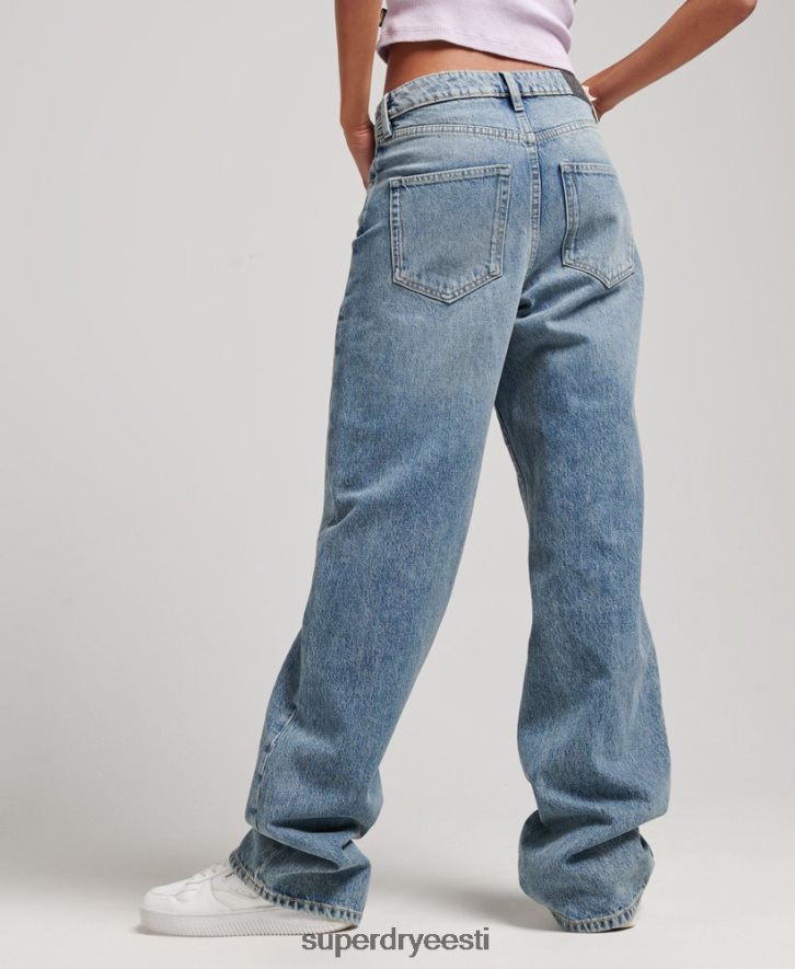 Superdry naised orgaanilisest puuvillast laia säärega teksad B2LT43884 Riietus helesinine