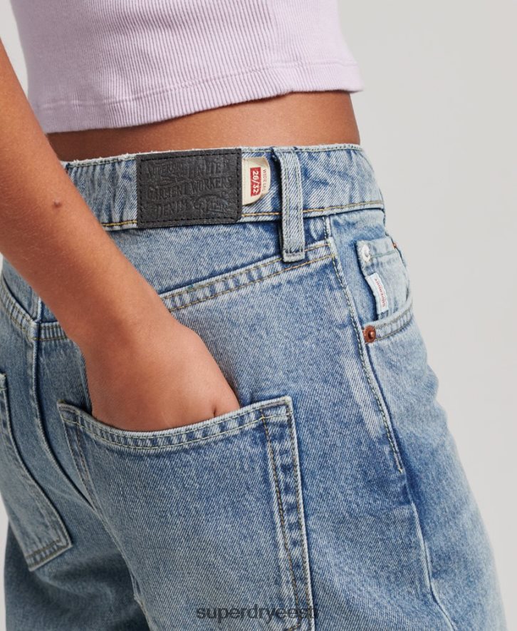 Superdry naised orgaanilisest puuvillast laia säärega teksad B2LT43884 Riietus helesinine