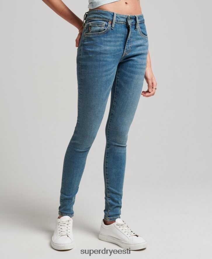 Superdry naised orgaanilisest puuvillast vintage keskmise tõusuga kitsad teksad B2LT43865 Riietus sinine