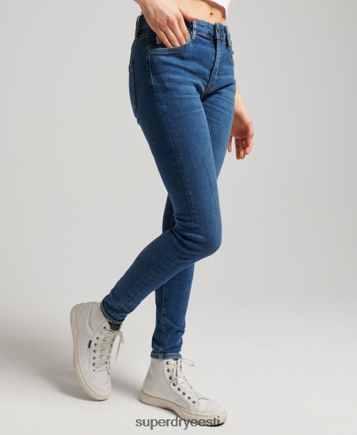 Superdry naised orgaanilisest puuvillast vintage keskmise tõusuga kitsad teksad B2LT43874 Riietus tumesinine