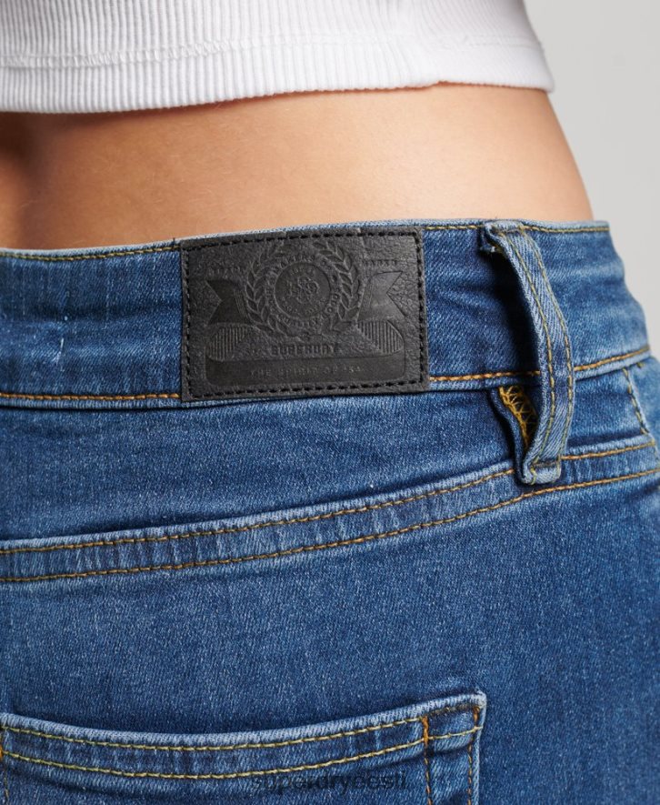 Superdry naised orgaanilisest puuvillast vintage keskmise tõusuga kitsad teksad B2LT43874 Riietus tumesinine