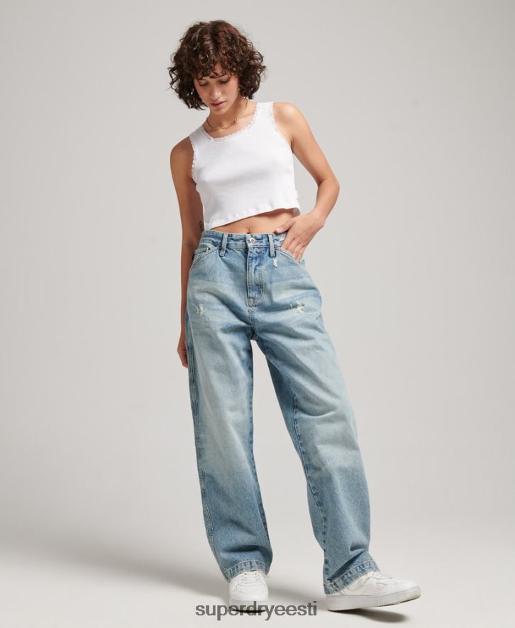 Superdry naised orgaanilisest puuvillast vintage puusepa teksad B2LT43866 Riietus helesinine