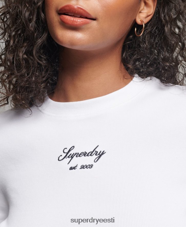 Superdry naised Heritage logo crop sobib top B2LT42975 Riietus valge