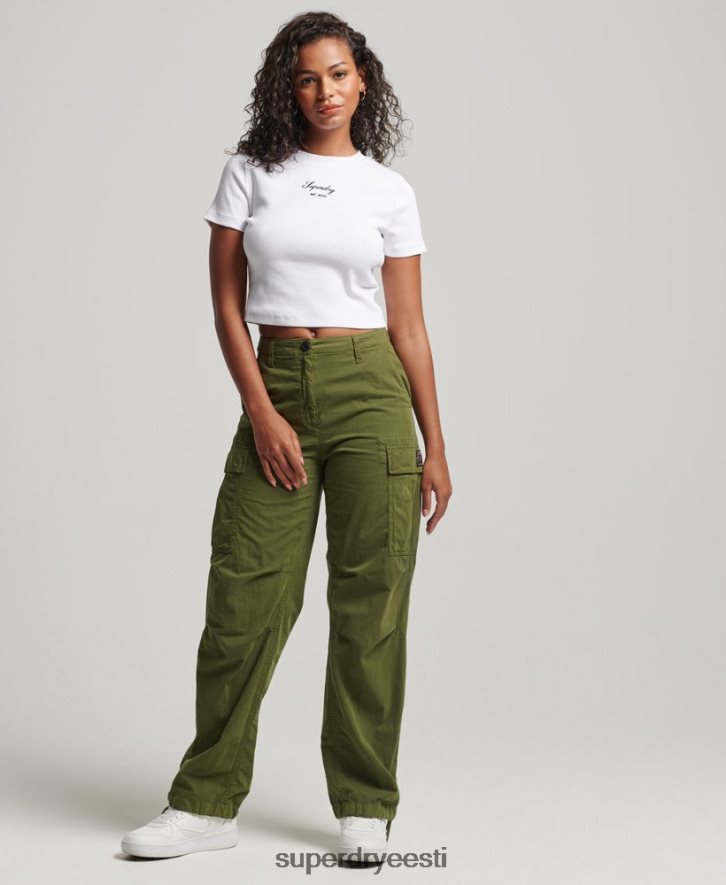 Superdry naised Heritage logo crop sobib top B2LT42975 Riietus valge