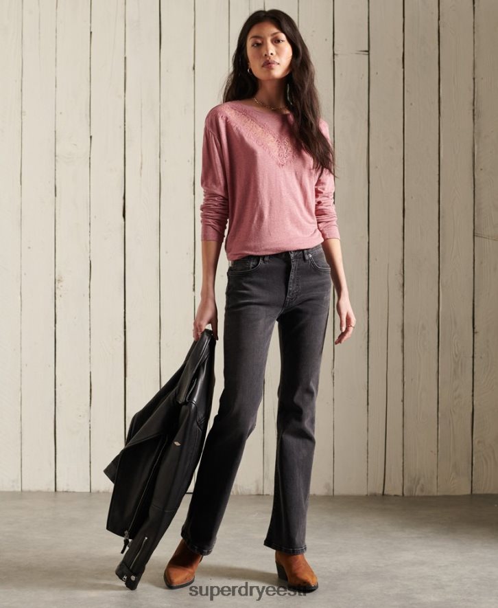 Superdry naised chevron pitsist top B2LT46623 Riietus roosa