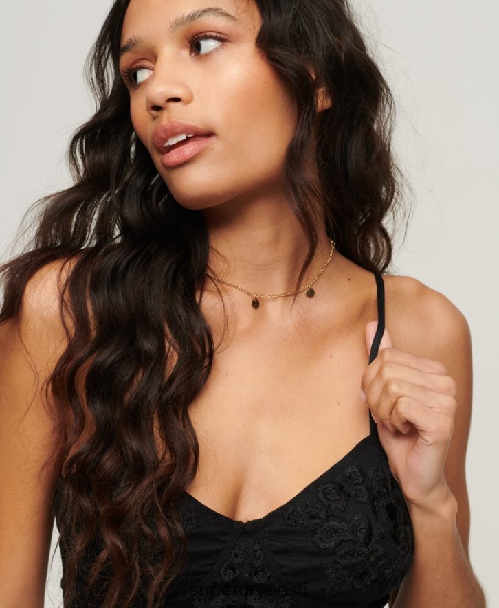 Superdry naised lilledega tikitud korseti ülaosa B2LT42039 Riietus tumehall