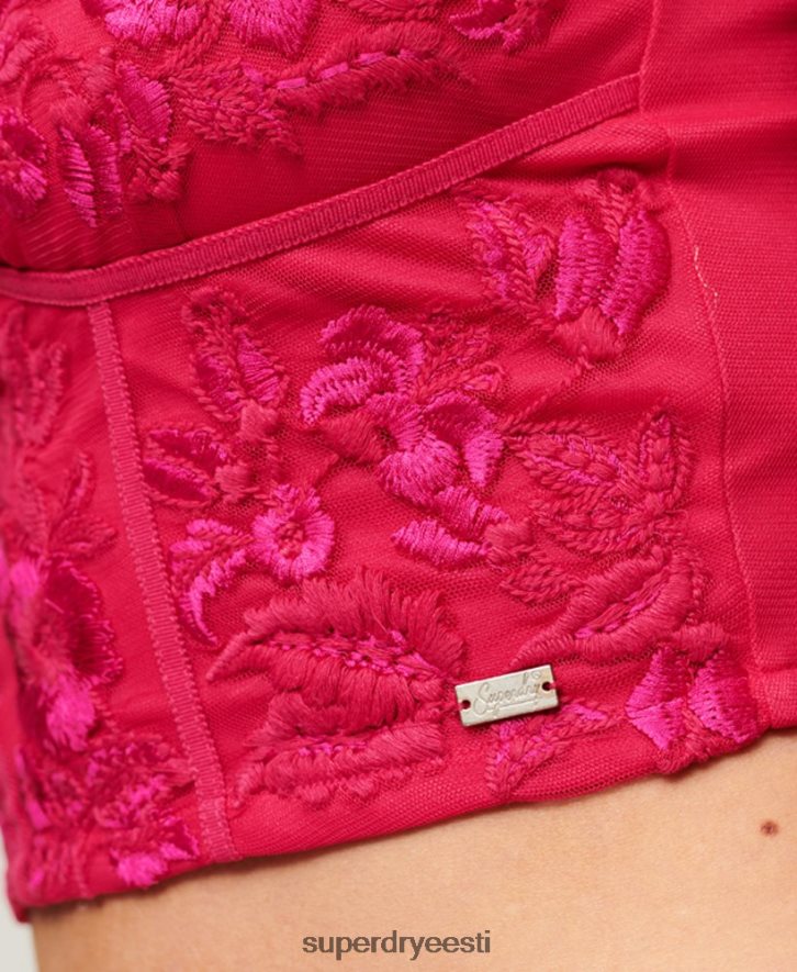 Superdry naised lilledega tikitud korseti ülaosa B2LT42088 Riietus roosa